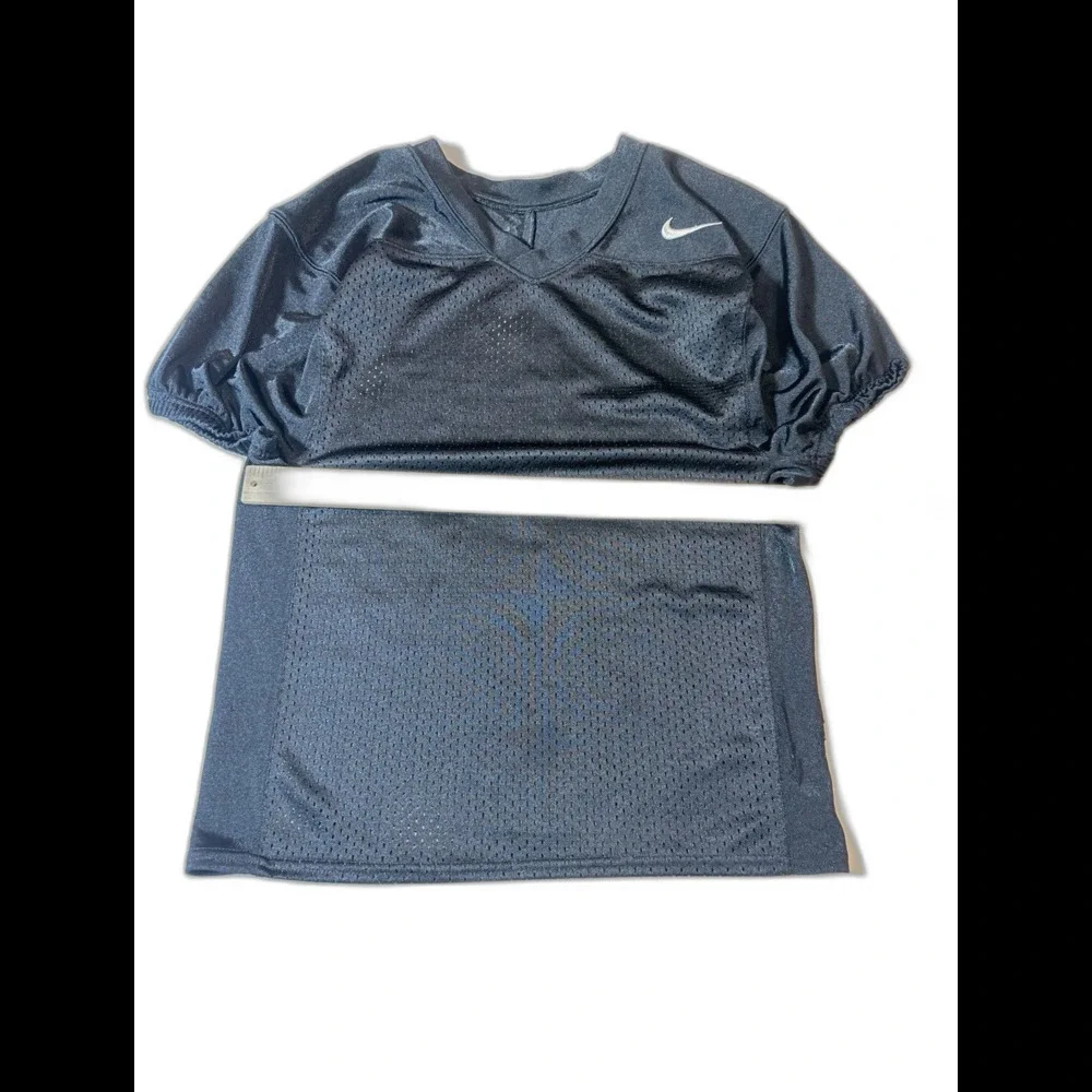 NIKE Football Jersey Black Stock Recruit Practice Mesh Dri Fit Men’s Size L